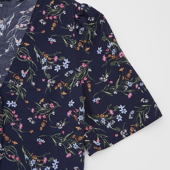 UNIQLO - Navy Floral Mini Dress - Picture 2 of 4